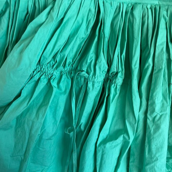 Rhode Flare Mini Dress Balloon Sleeves Mint Green Self Tie Cord Accent Small - Picture 4 of 6